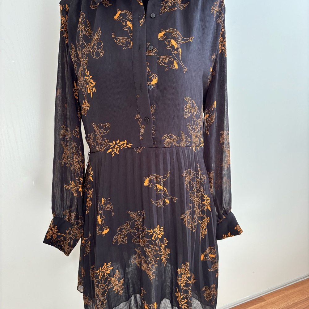 Floral Black and gold Dress
